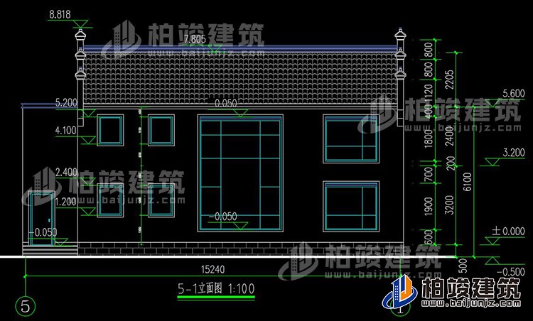 背立面图